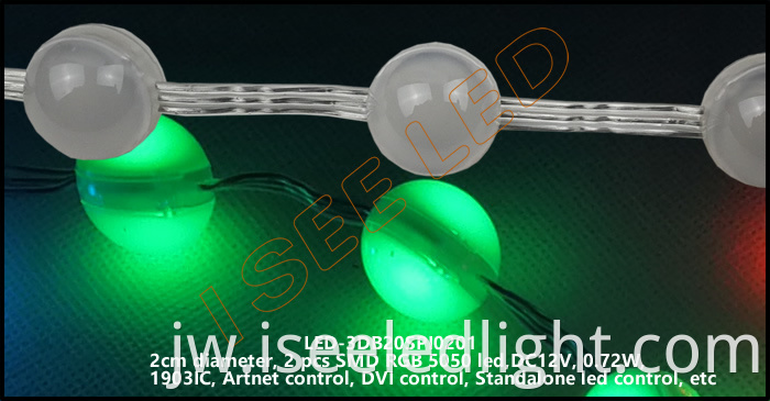 2cm 3D led ball rgb UCS1903 2 led 3D led bead light 02